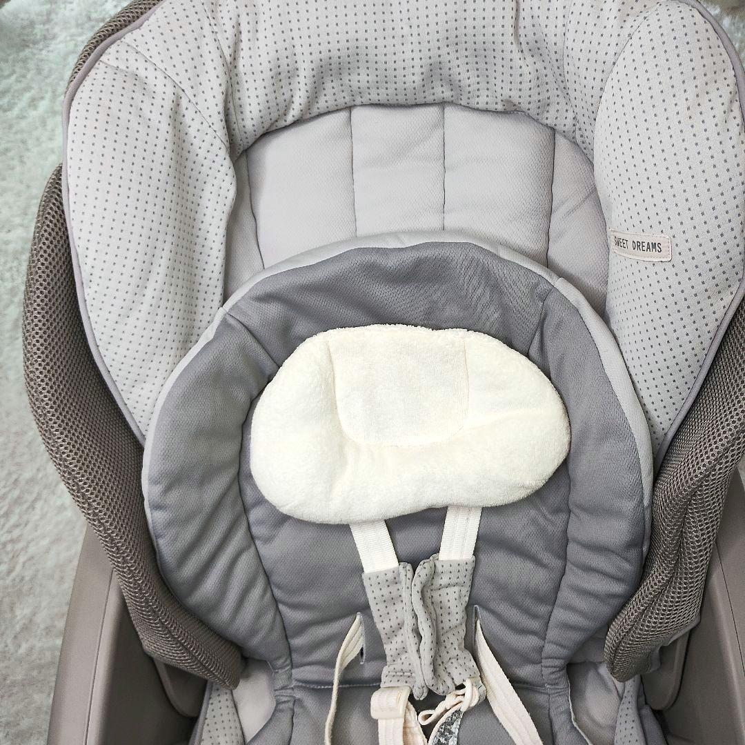 美品✨️ユラリズム　オート AC Aprica ハイローベッド&チェア 白グレー