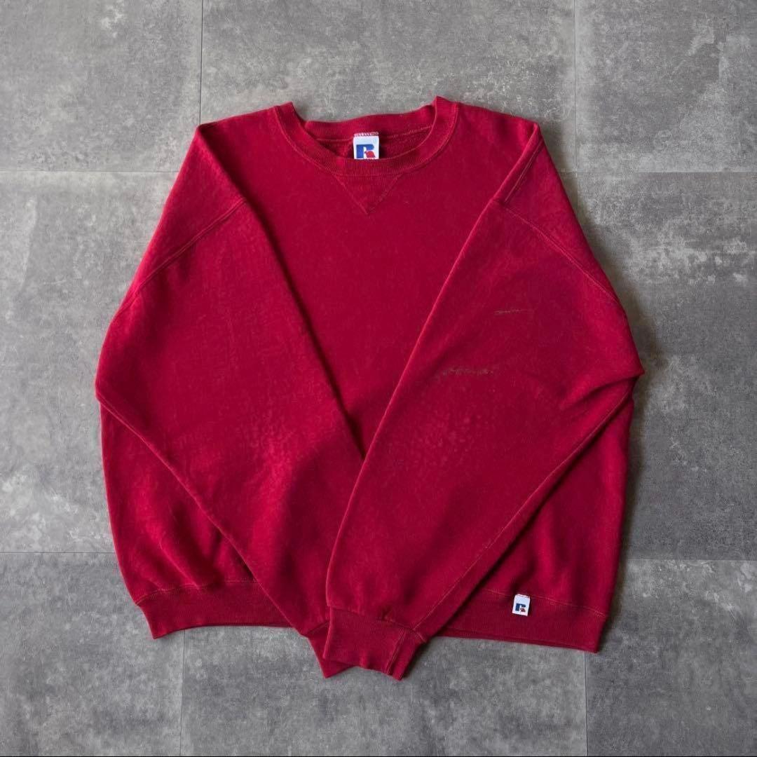 s*i様 90s RUSSELL ATHLETIC 無地 スウェット L 前V