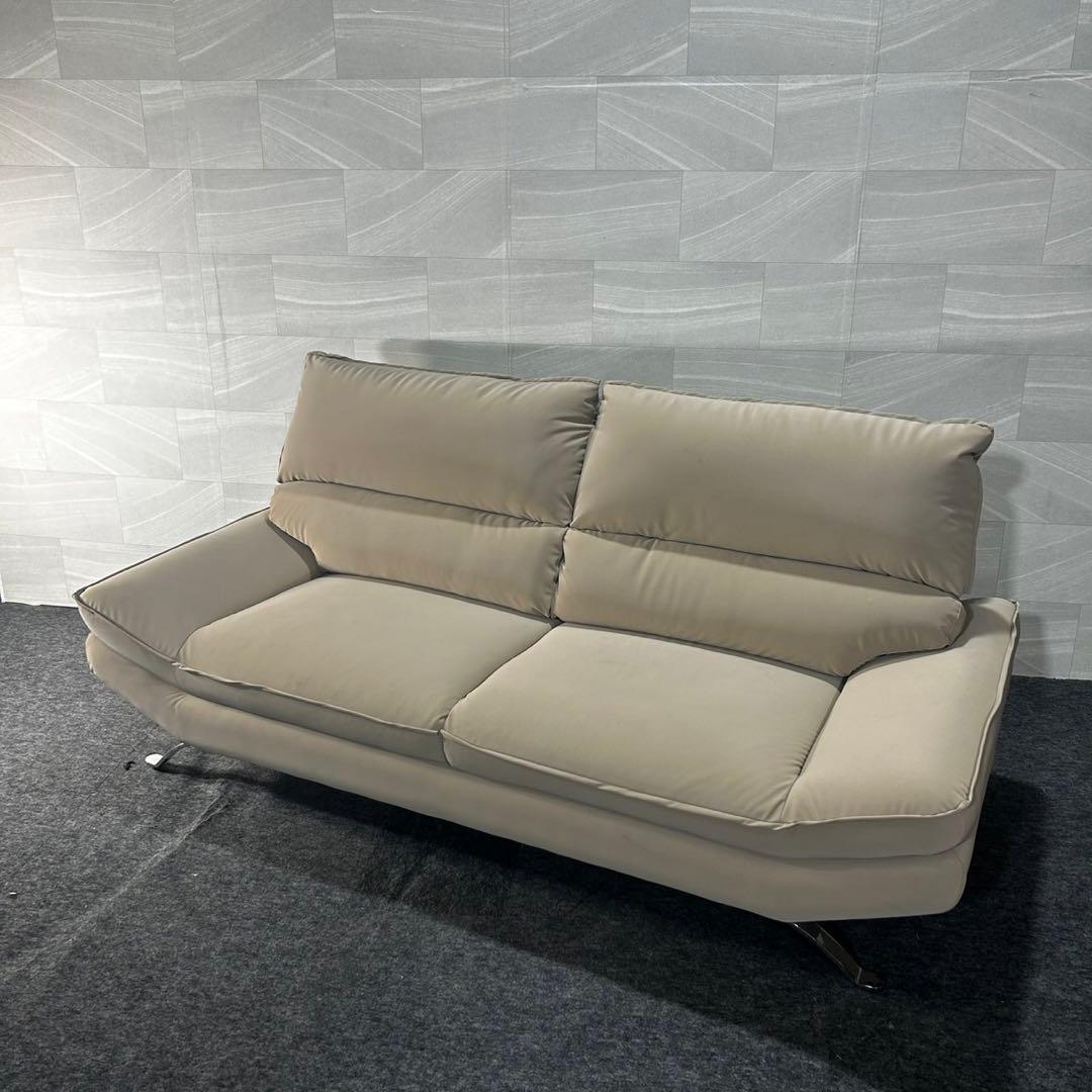 NITORI ソファ 革張り 3人掛け FR-03 BE おしゃれ d4672