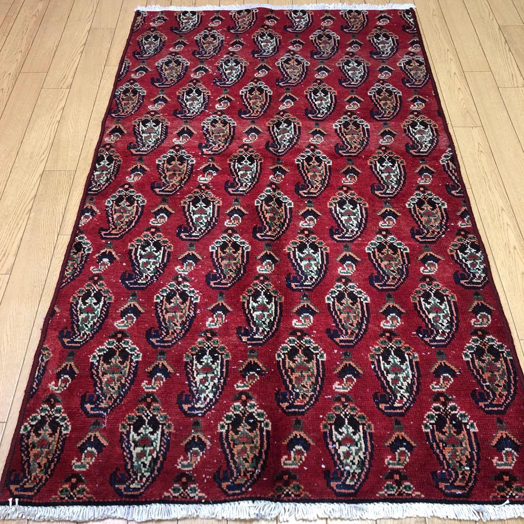 ペルシャ絨毯 ヴィンテージラグ 143×86cm 手織り オールドpersia