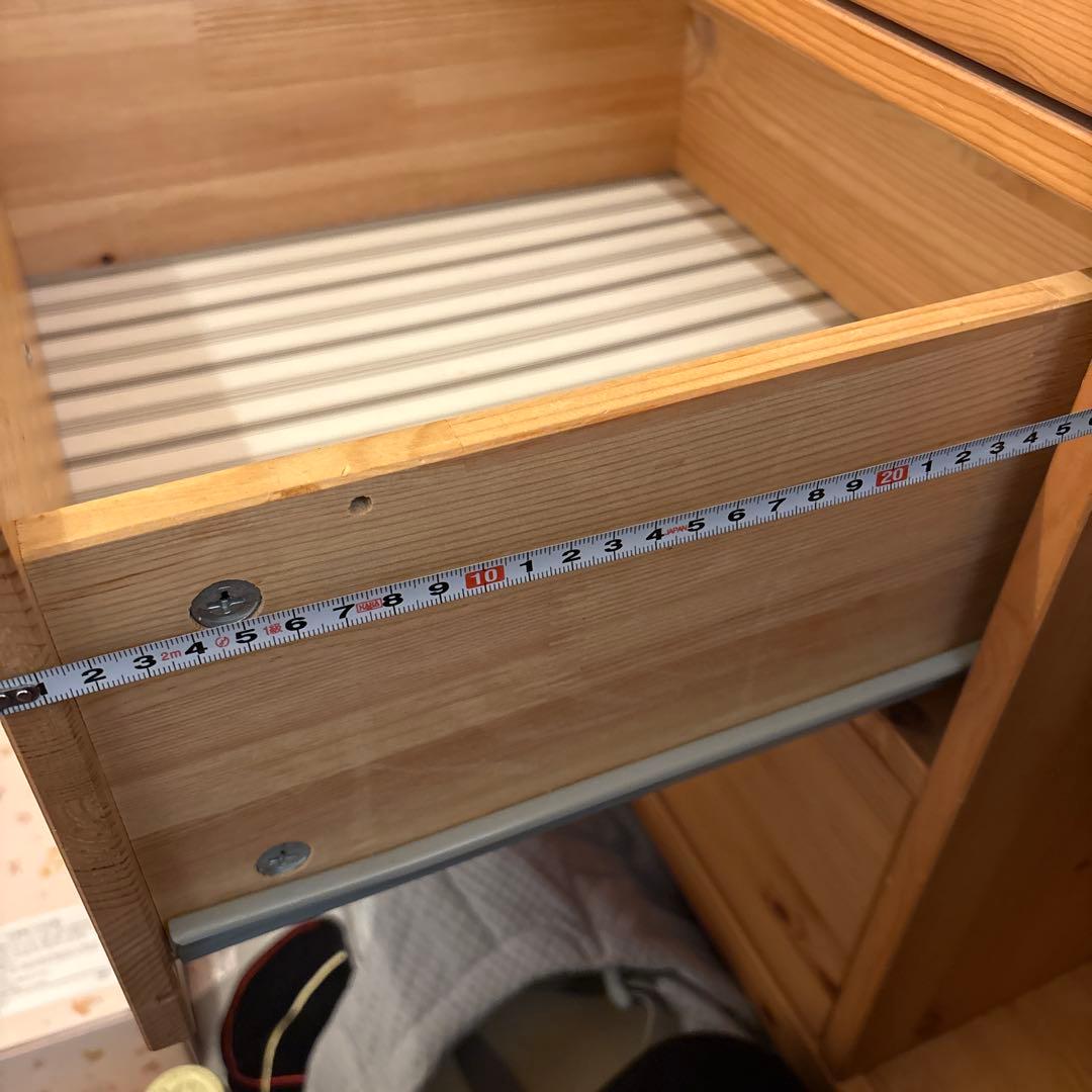 ナチュラルウッド 食器棚 引き出し付き