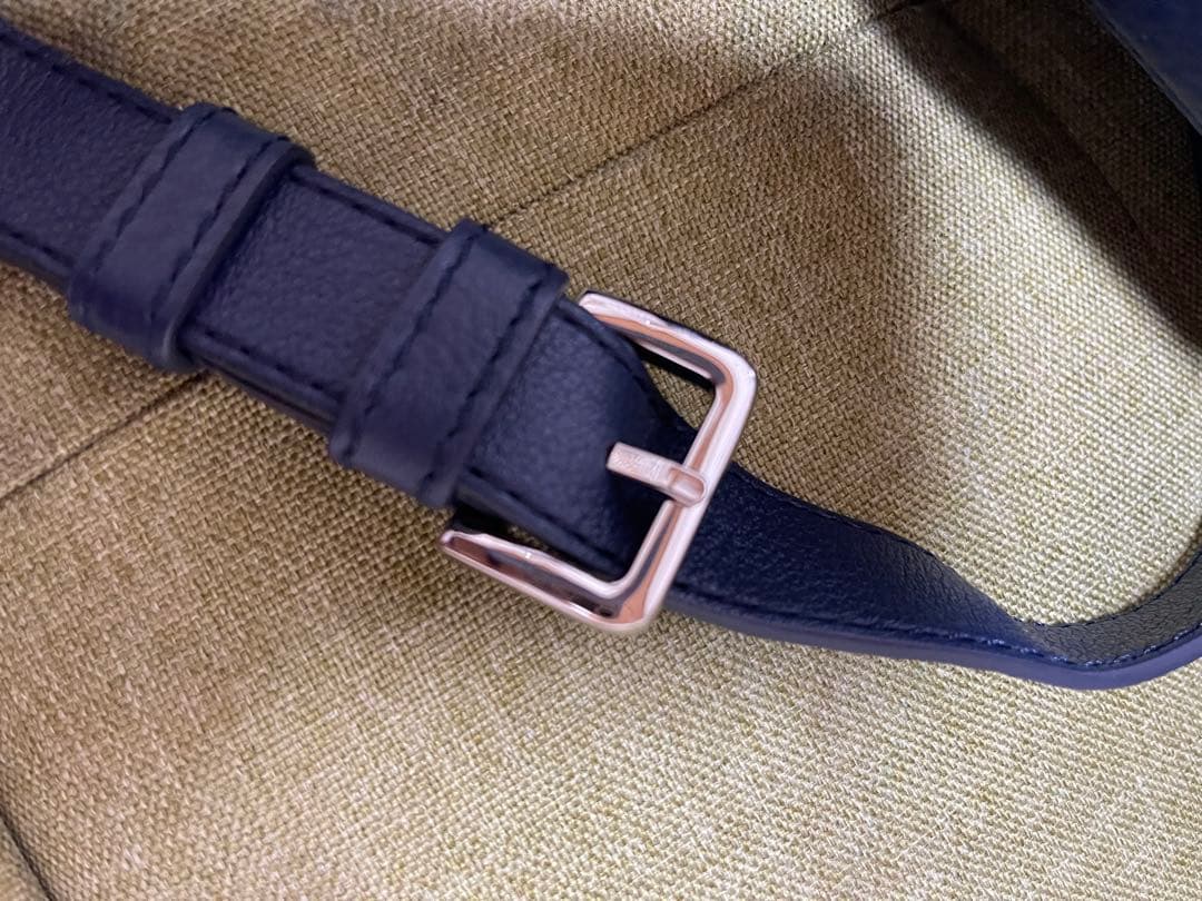 資*堂様 美品✨土屋鞄 クラルテ 巾着 ギャザーショルダー バッグ ネイビー フ