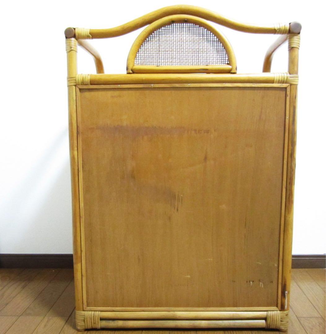 【美品】籐 ラタン バンブー 4段 チェスト 引き出し アジアンテイスト 飾り棚