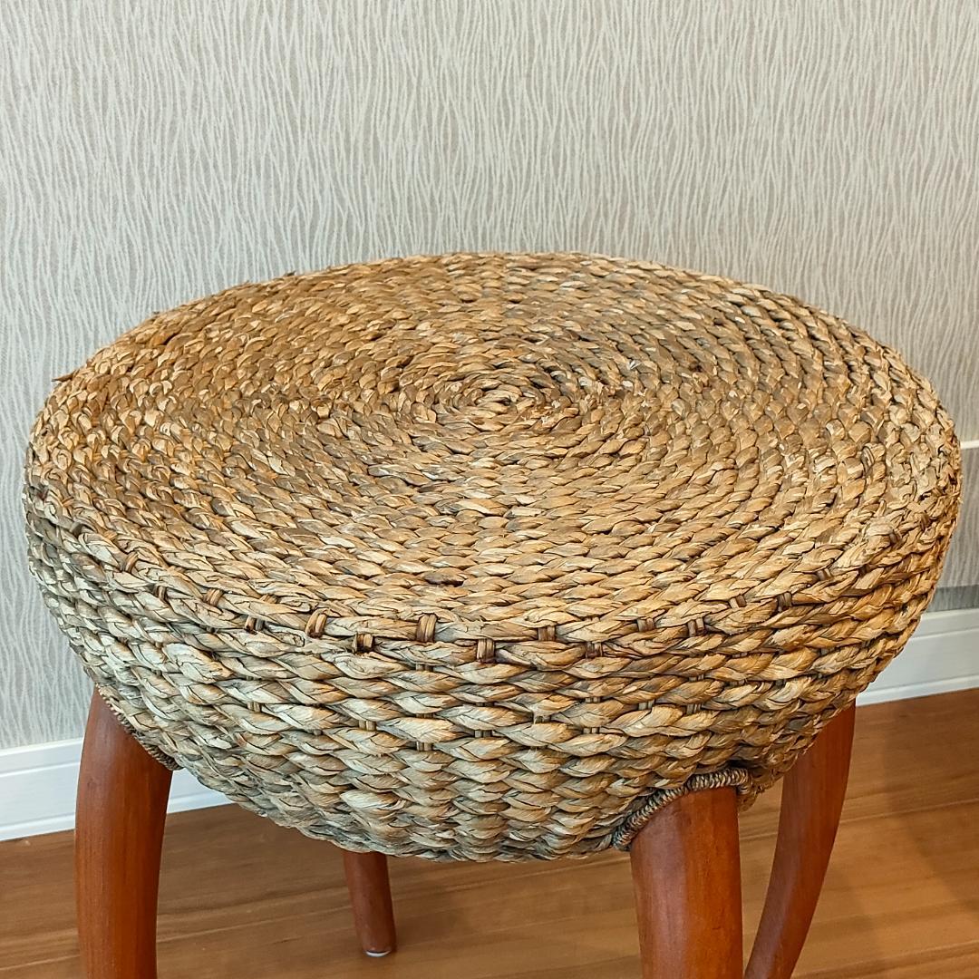 アジアン家具　スツール　ローテーブル　ラウンド　2台セット