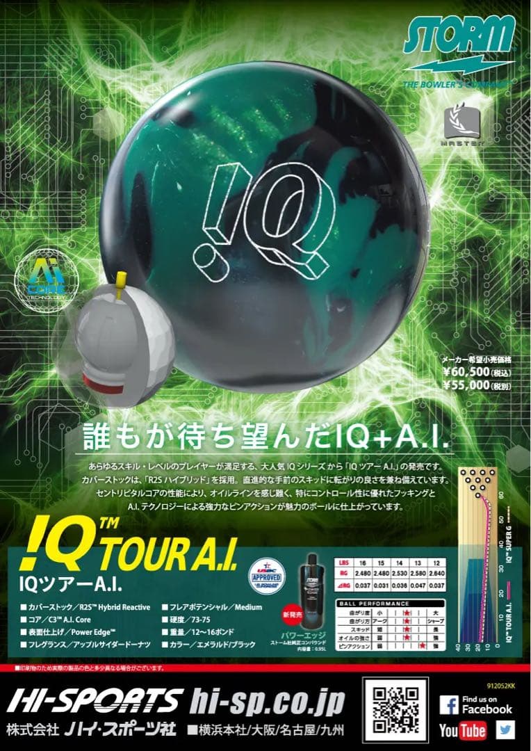 送料込み【新品】IQツアーA.I.　ストーム　15ポンド3オンス　3