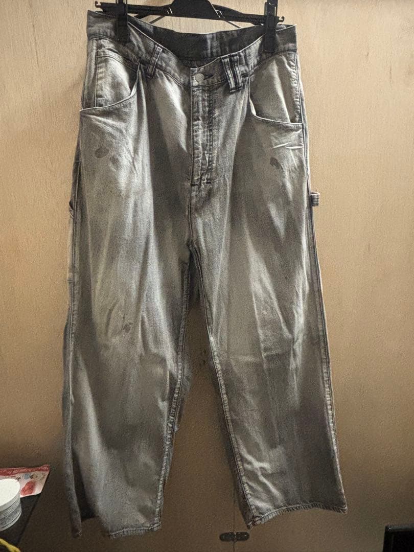 【ANCELLM】AGING PAINTER PANTS[BLACK]