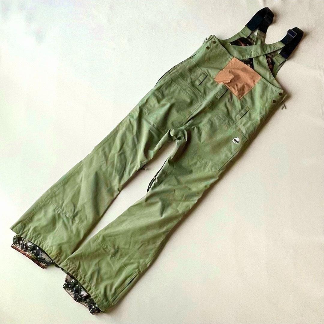 5467　バートン　ビブパンツ レディース スノボウェア カーキ　ZEALOUS