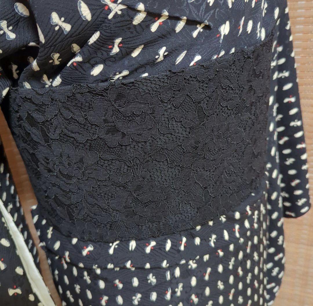 帯ベルト No.1795 黒レース×黒 和洋折衷コーデにも