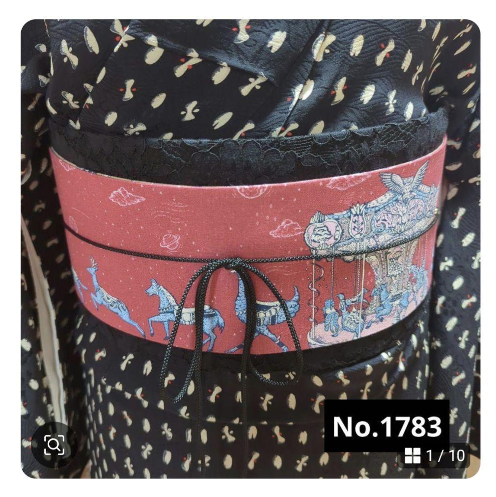 帯ベルト No.1795 黒レース×黒 和洋折衷コーデにも