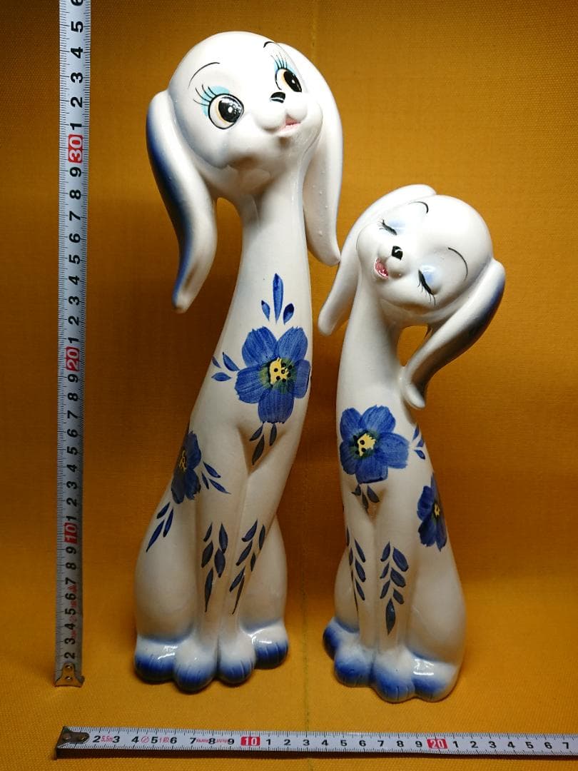 【美品】ビンテージ　いぬ　犬　陶器　置物　インテリア　工芸品　美術品　A1645