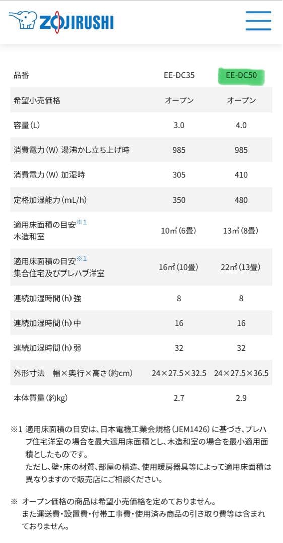 【未使用品】★象印★スチーム式加湿器★グレー★2022年製★