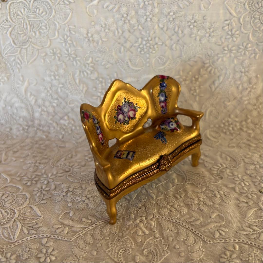 ピルケース フランス製リモージュ ピルボックス 椅子