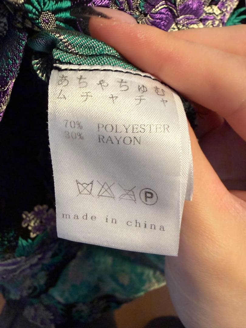 あちゃちゅむ 花柄　チャイナ風ワンピース