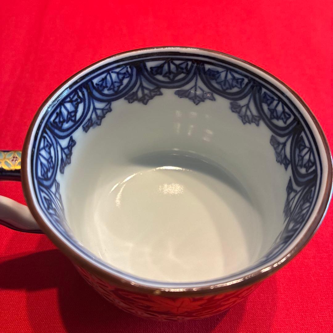 [希少品￼]清水焼 伊藤春晃 春晃窯　金彩桜紅葉三色金七宝紋カップ&ソーサー2客