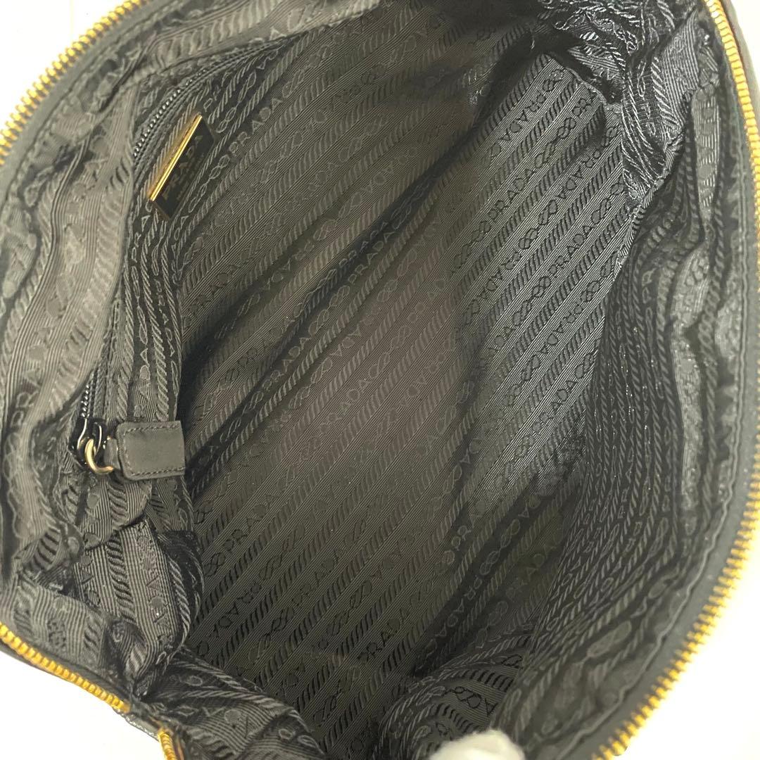 【極美品〜美品】プラダ キルティング ハンドバッグ ナイロン×サフィアーノレザー