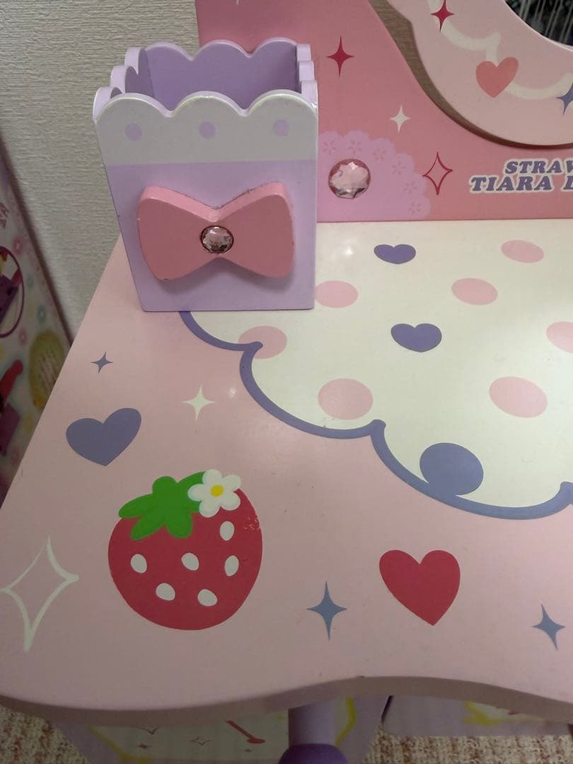 マザーガーデン　野いちごティアラドレッサー　木製　ドレッサー　パープル　ピンク