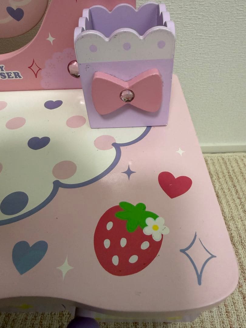 マザーガーデン　野いちごティアラドレッサー　木製　ドレッサー　パープル　ピンク