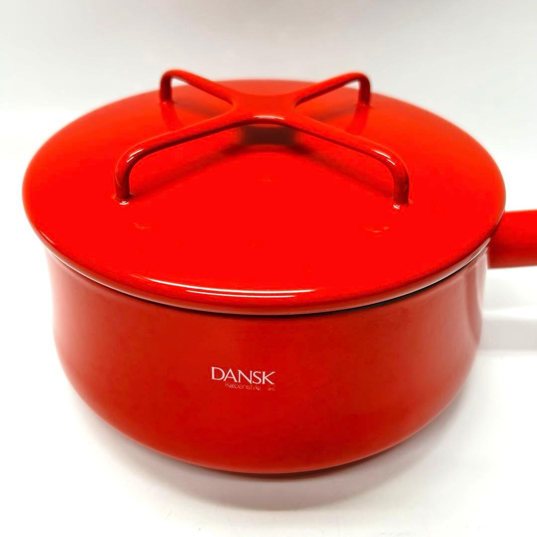 DANSK 赤い片手鍋 木製ハンドル