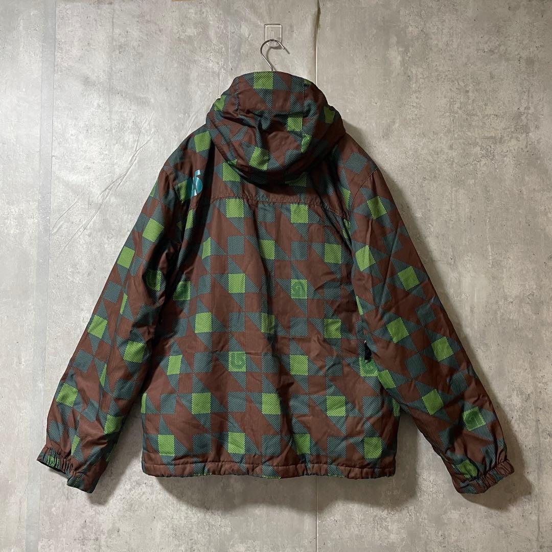 Burtonバートンスキーウェアスノーボードジャケットパーカーフードチェック総柄