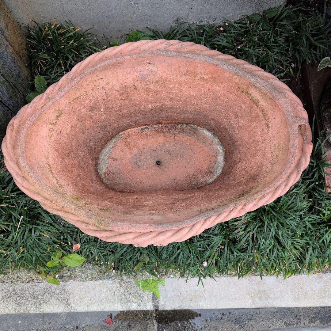 テラコッタ鉢　テラコッタ植木鉢　楕円形　　お買い得　希少　バラクラ購入 大サイズ