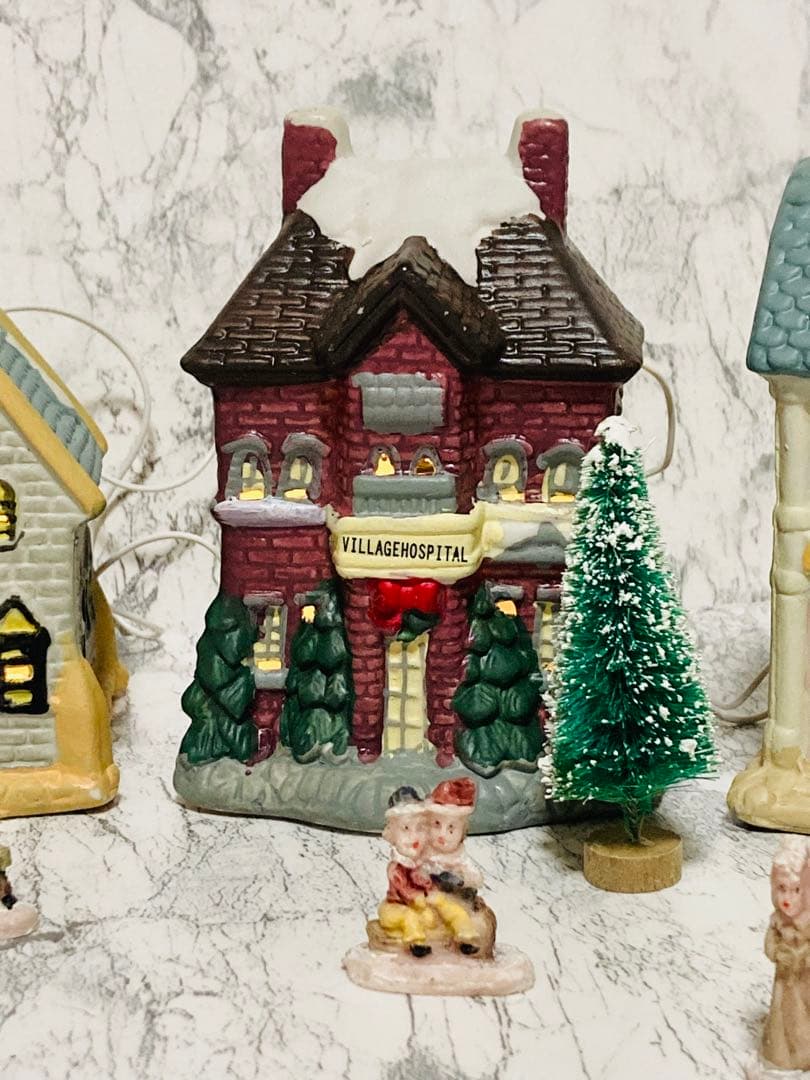 美品❗️ クリスマス ビレッジ ライトセット 17ピース ✨