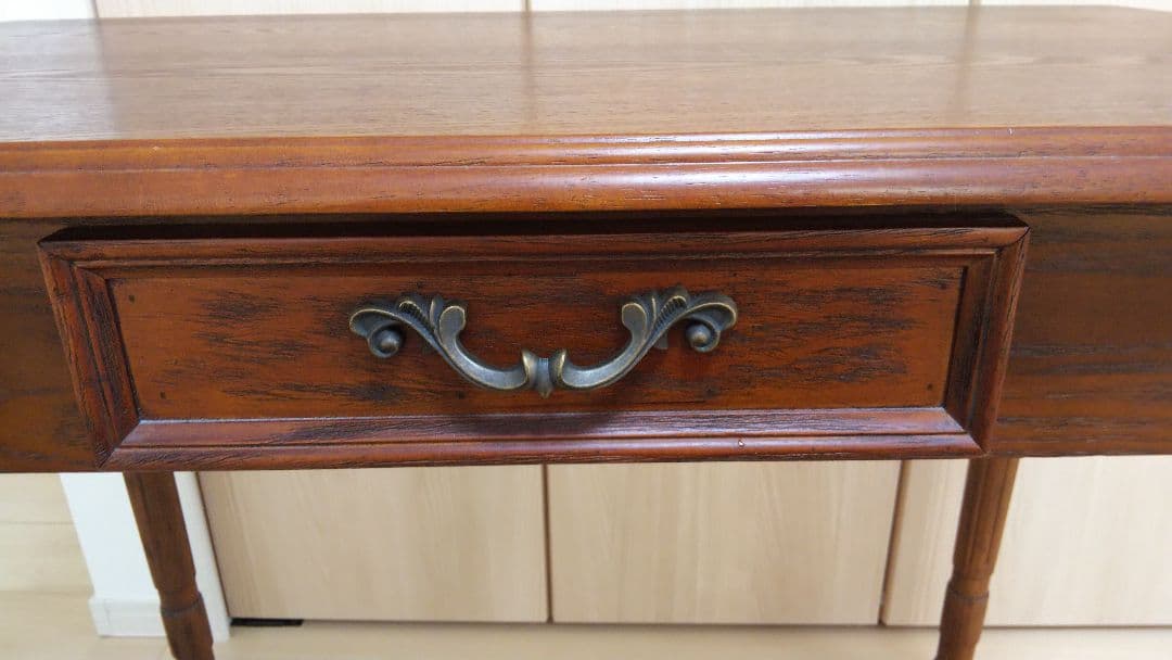 アンティーク木製テーブル 引き出し付き