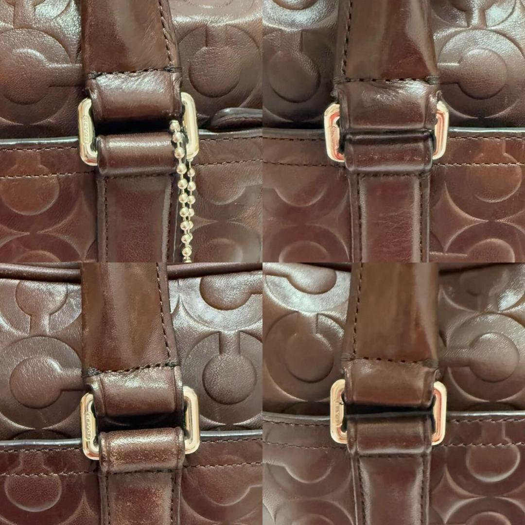 【極美品/保存袋付】コーチ Cロゴ 2way ビジネスバッグ ブリーフケース 茶