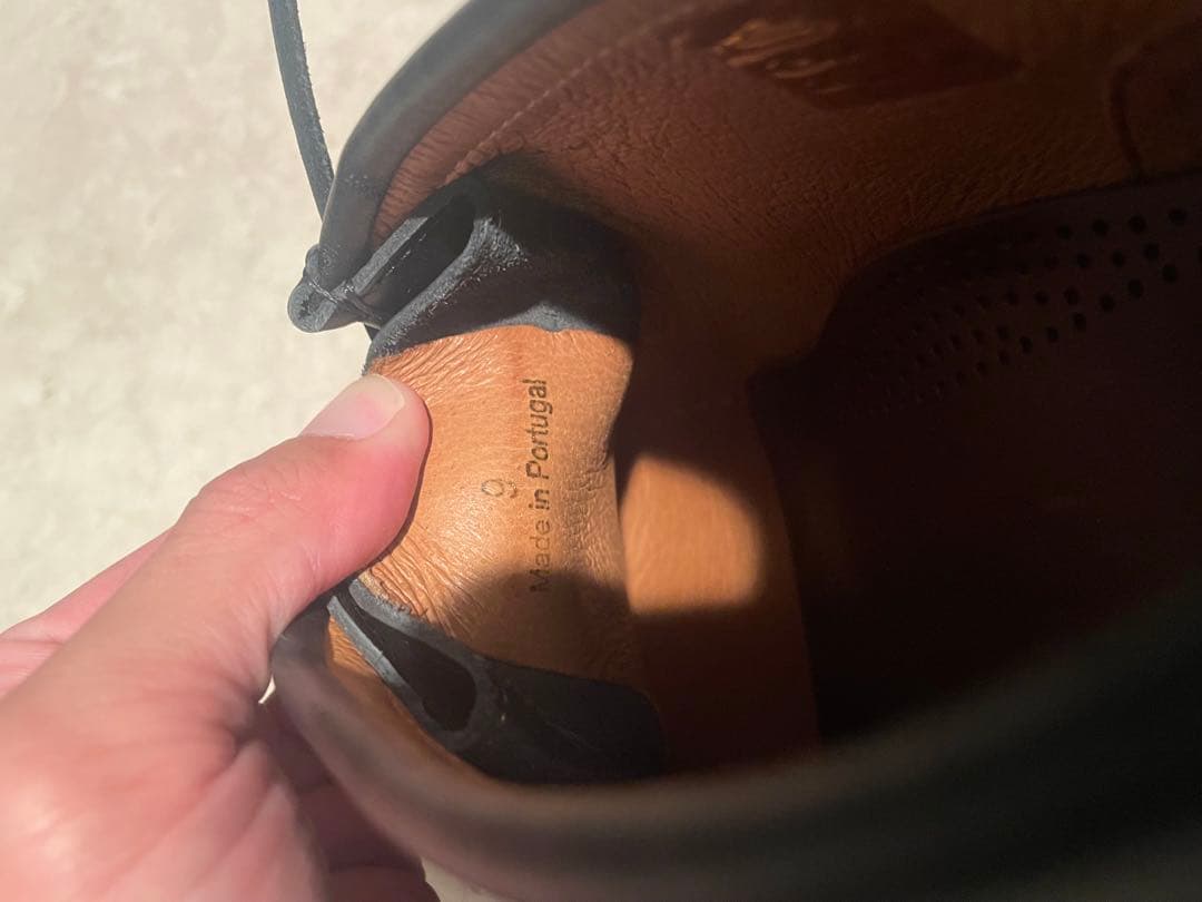 jjjjound パドモア&バーンズ モカシン 黒 レザー UK9 ワラビー