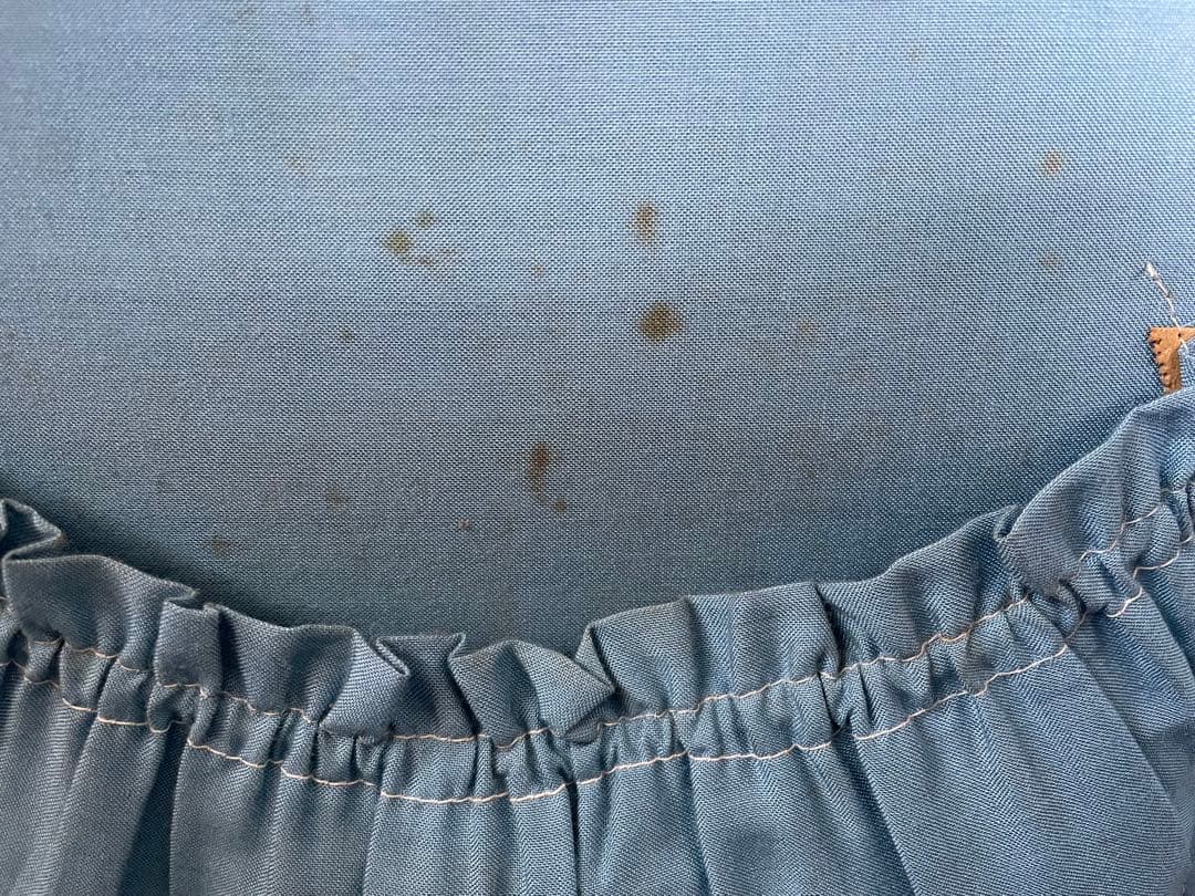 昭和レトロ ヴィンテージ トランク 本革調 内装ブルー 古道具