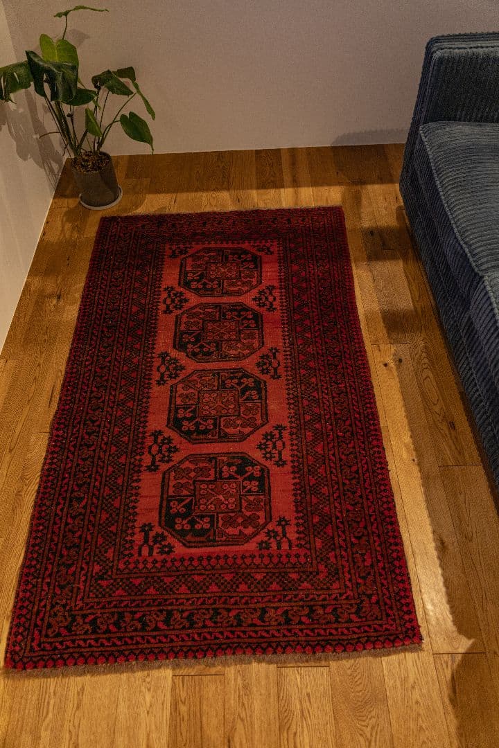 ヴィンテージラグ トルクメン165×101cm アフガニスタン産 トライバルラグ