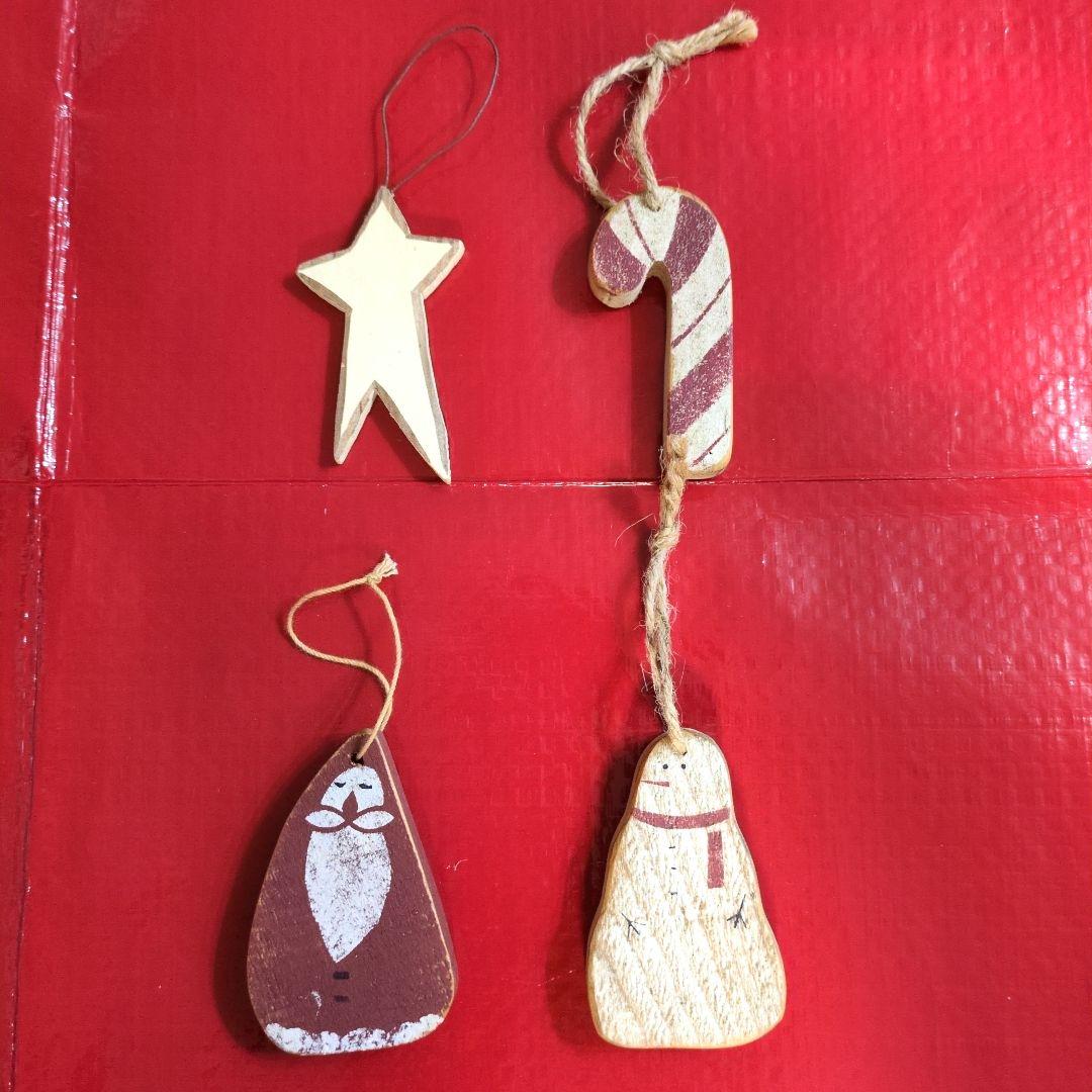《アンファン》レア 木製クリスマスツリー＋別売り木製オーナメント4個