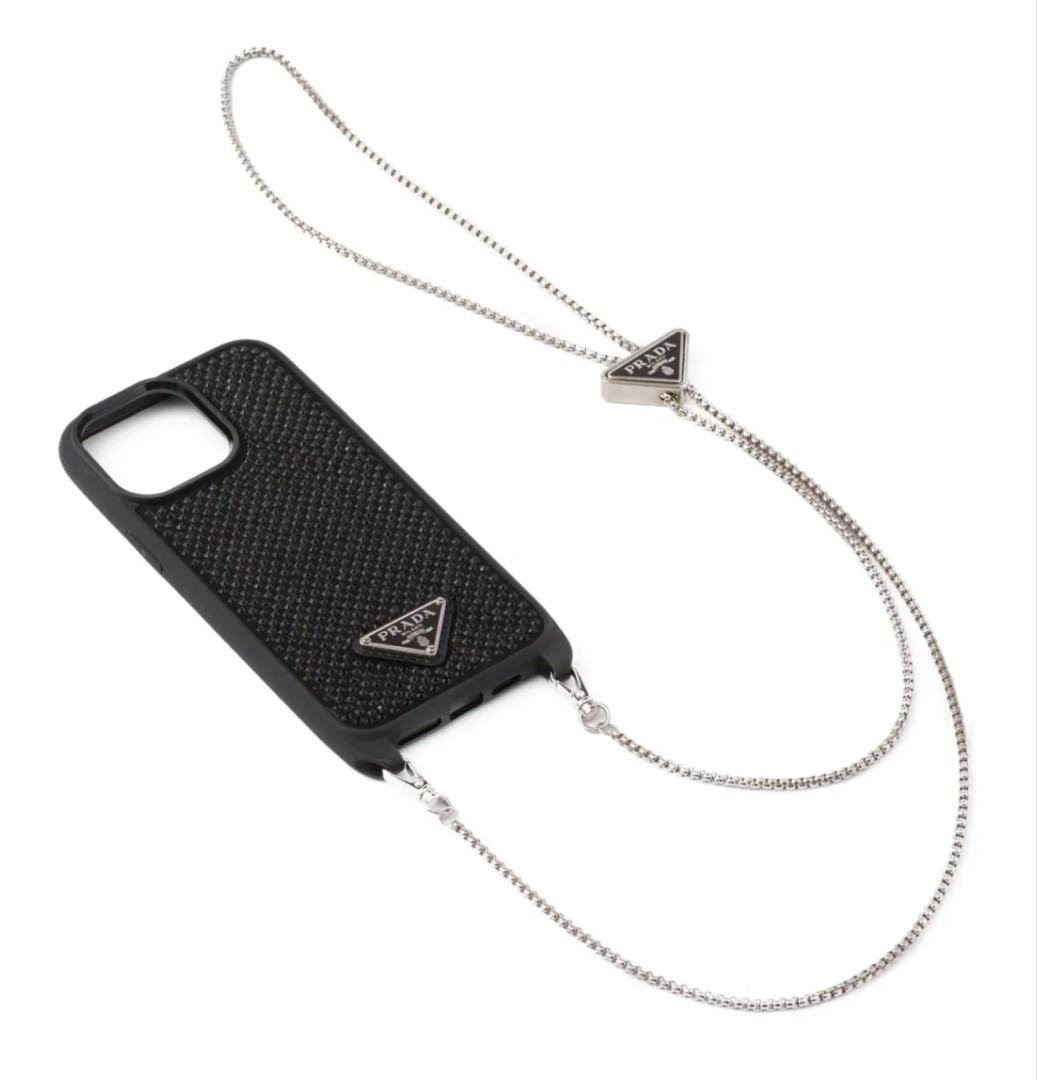 PRADA ビジュー iPhone14proケース ラメ
