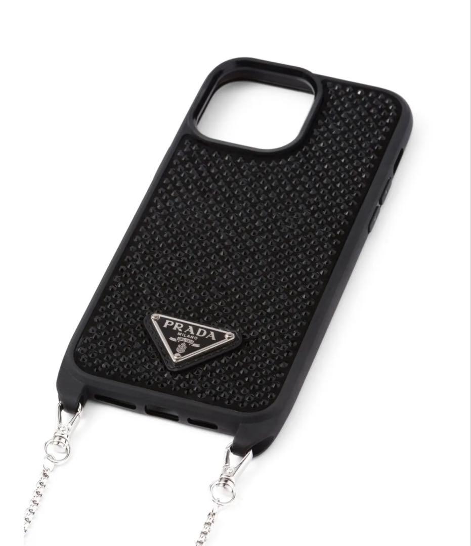 PRADA ビジュー iPhone14proケース ラメ