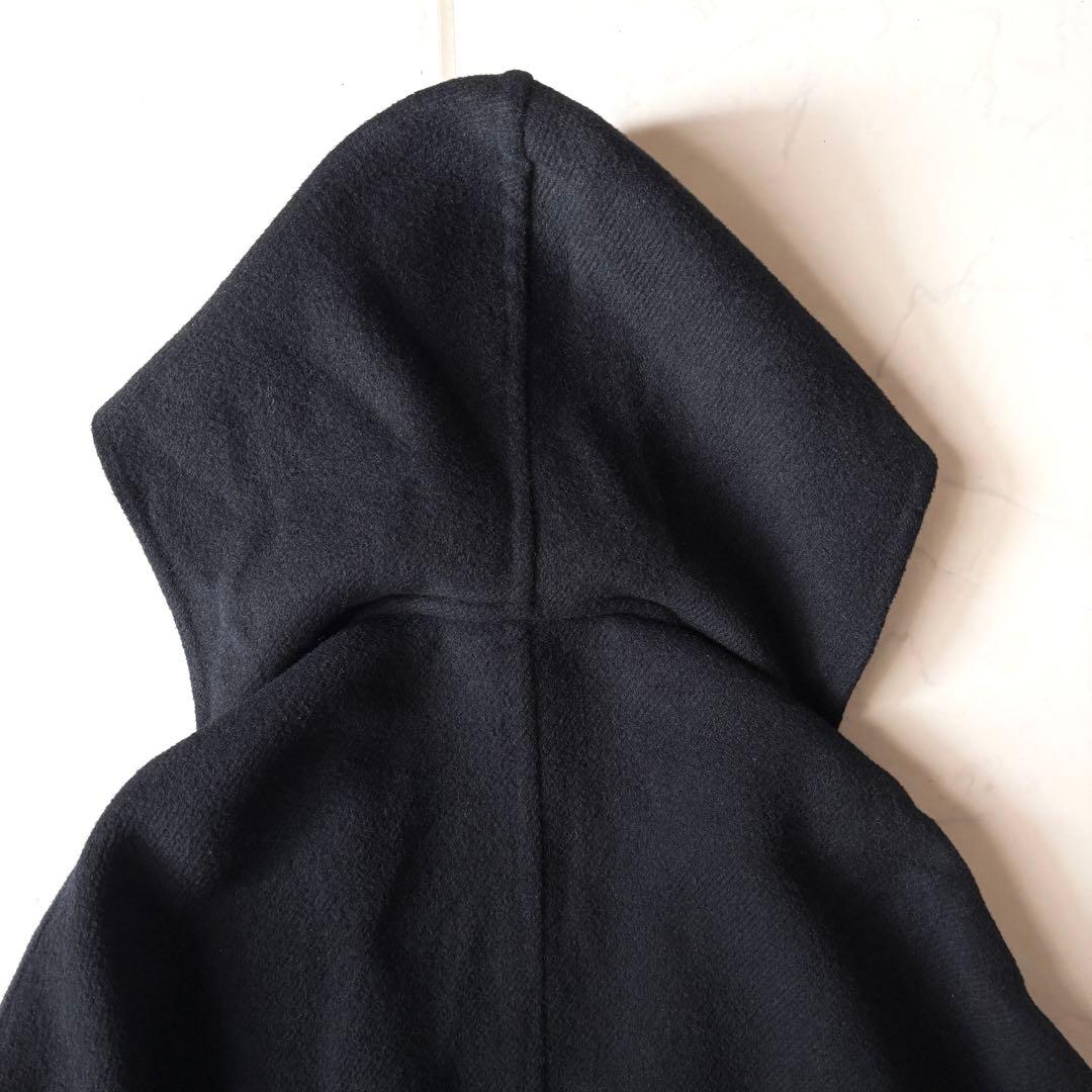 美品✨Seya　ヤク100% ダブルフェイス　ストールコート　ネイビー S