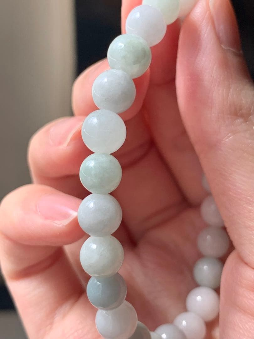 ガラス質　糸魚川本翡翠ブレスレット　上質ひすい　ヒスイ　翡翠　ヒーリング　コン沢
