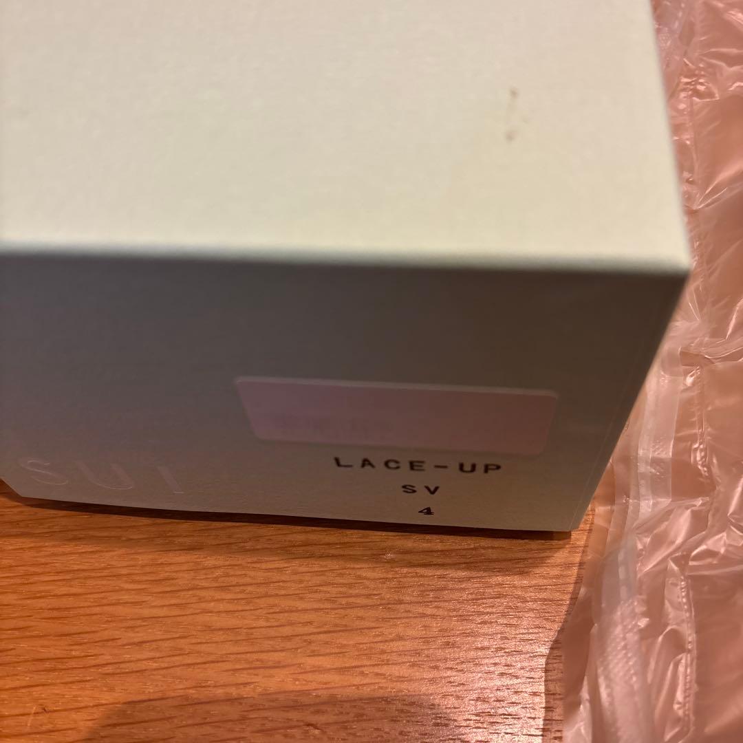 SUI シルバーレースアップシューズ