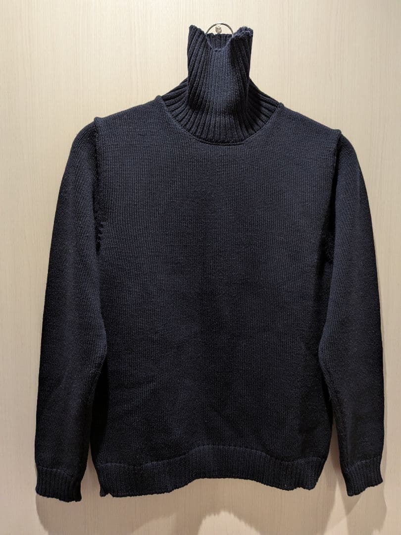 ザノーネ　ミドルゲージ　ネイビー タートルネック　４８