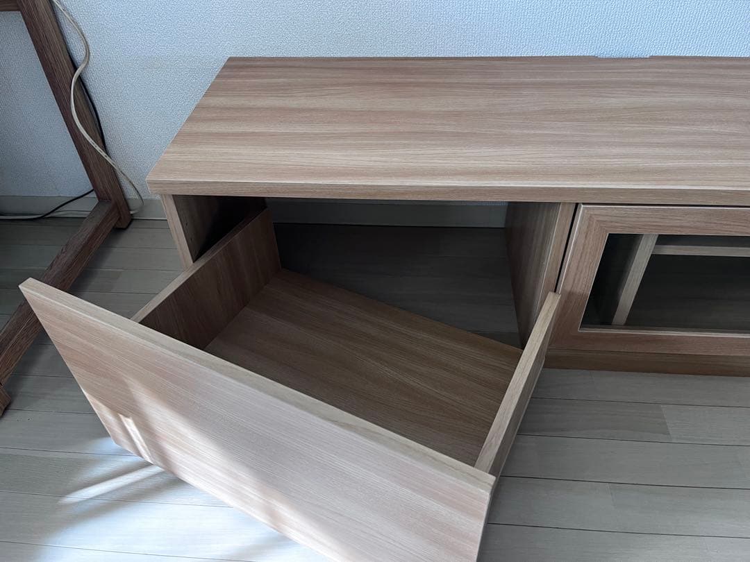 【幅約150cm】ナチュラルウッド　テレビボード　プリンター収納あり