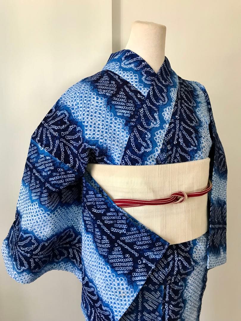 【有松絞り】レディース 浴衣　藤