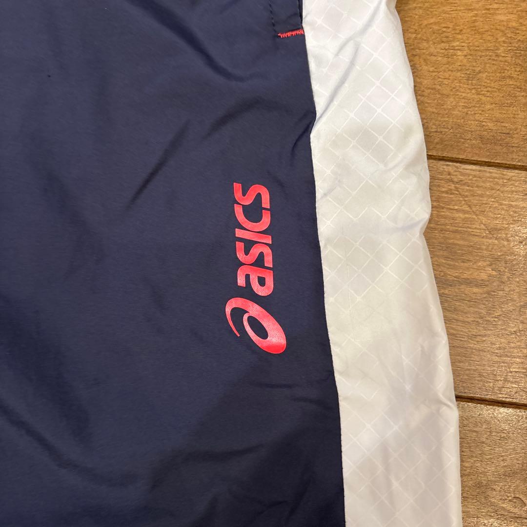 【美品】アシックス A77 ピステ上下 ウィンドブレーカー 中綿 裏起毛 L