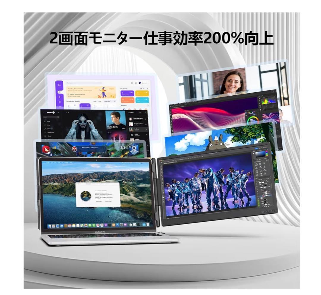 デュアルモニター 14インチ モバイルモニター 持ち運 IPSパネル