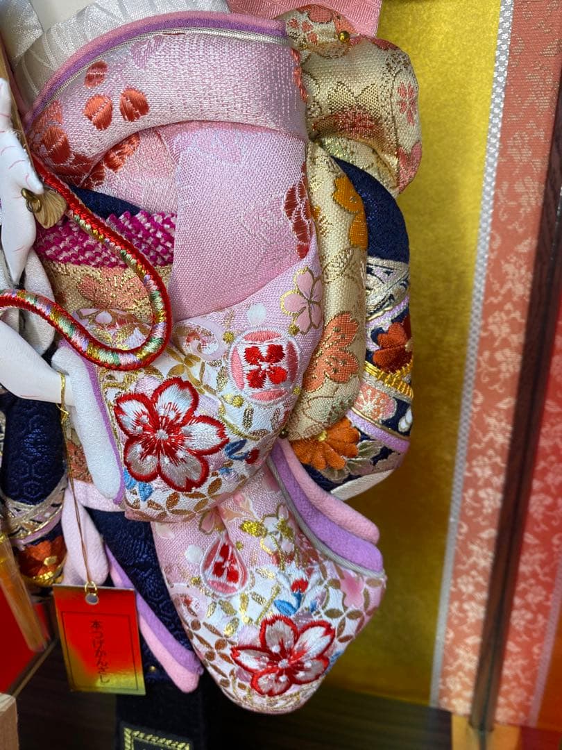 東京久月　正絹金蘭羽子板ガラスケース１３号・間口約２８×奥行約２２×高さ約５２㎝