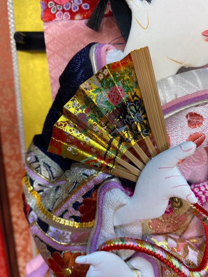 東京久月　正絹金蘭羽子板ガラスケース１３号・間口約２８×奥行約２２×高さ約５２㎝