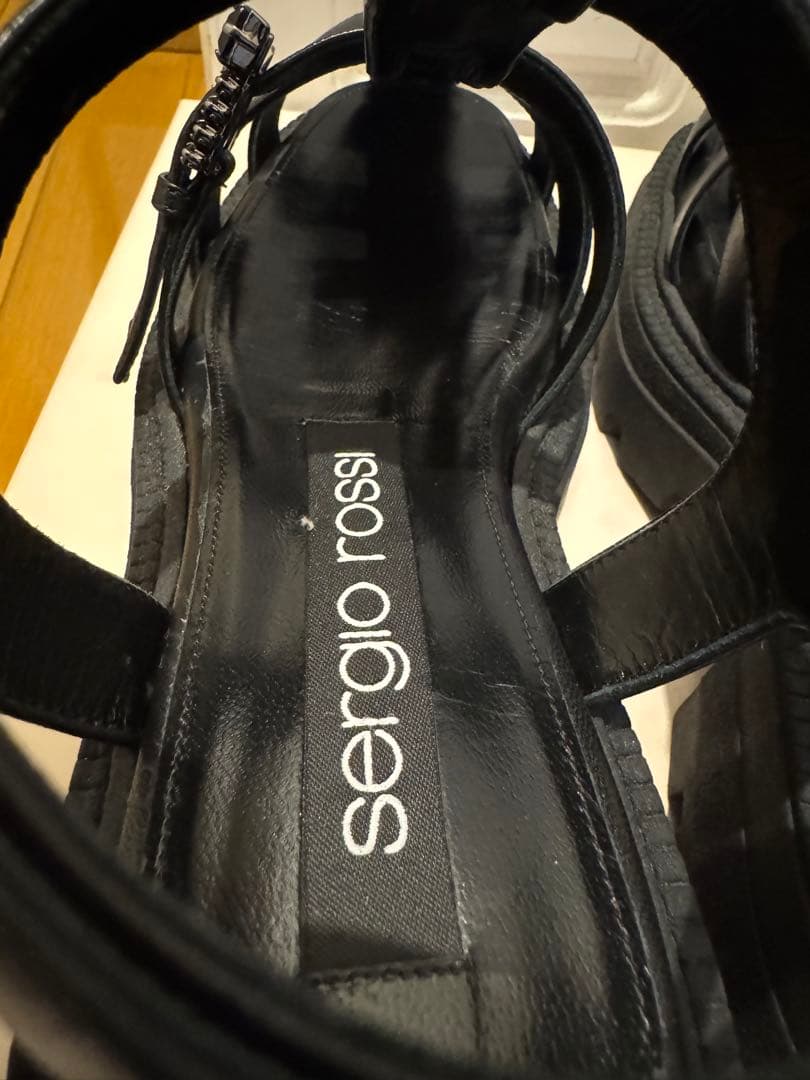 セルジオロッシ　SR 2024SS グルカ サンダル オールブラック　38