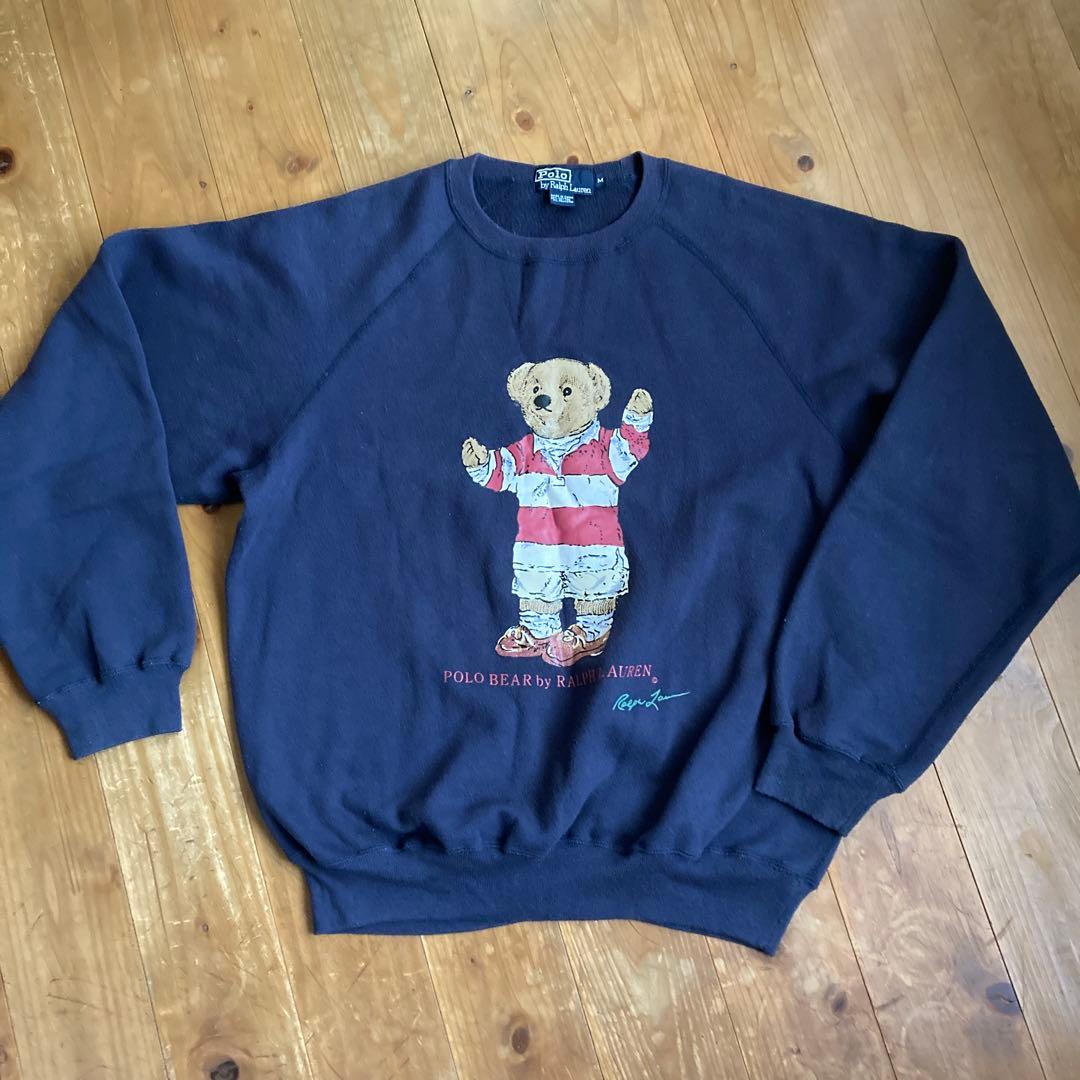 【再値下げ中】　90s ラルフローレン ポロベア M トレーナー 古着