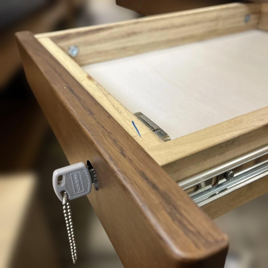 【KEYUCA】◇学習机セット◆ワゴン付き◇鍵付き◆