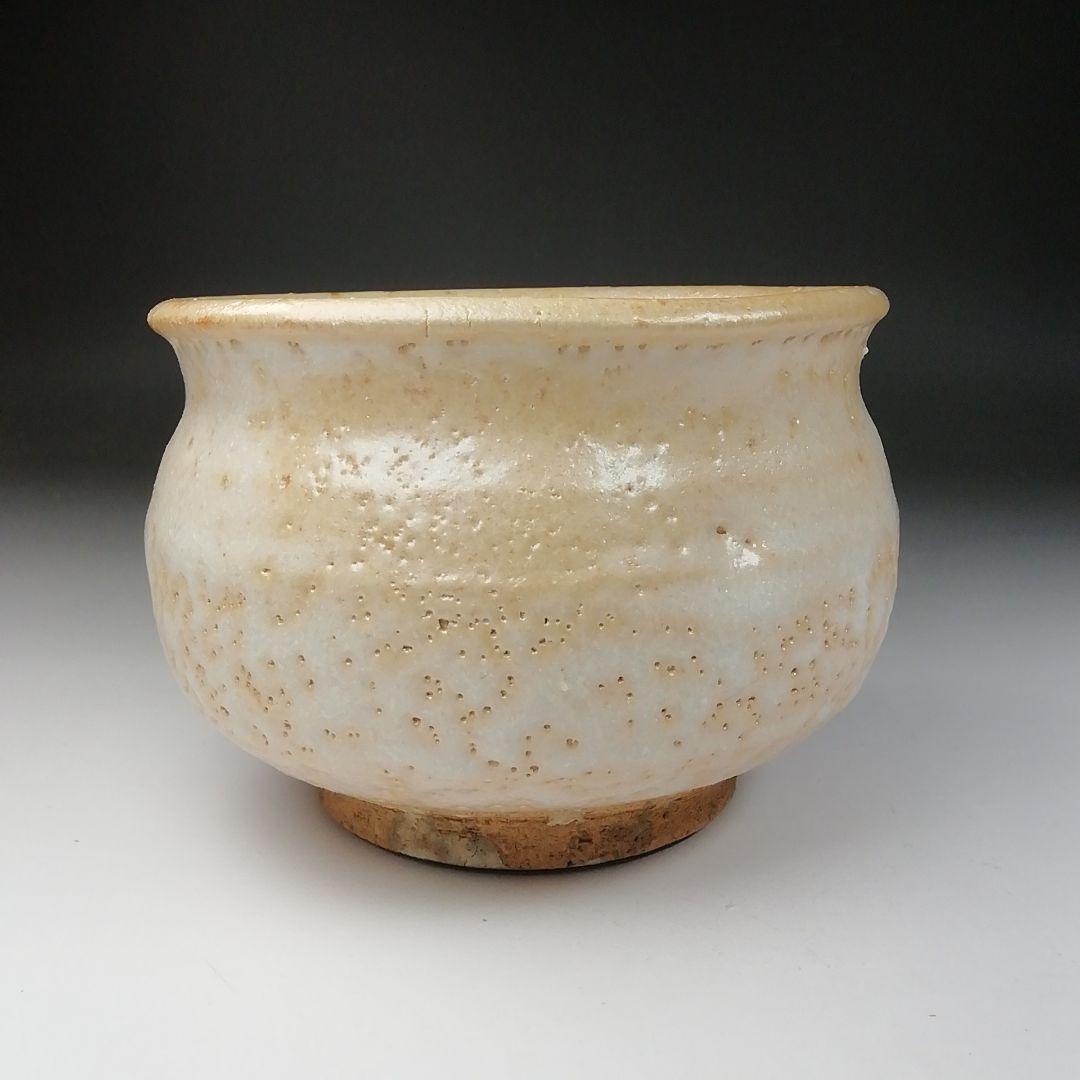 Ｔ６６９　建水　『志野建水』『佐々木萬穂 造』　共箱　茶道具