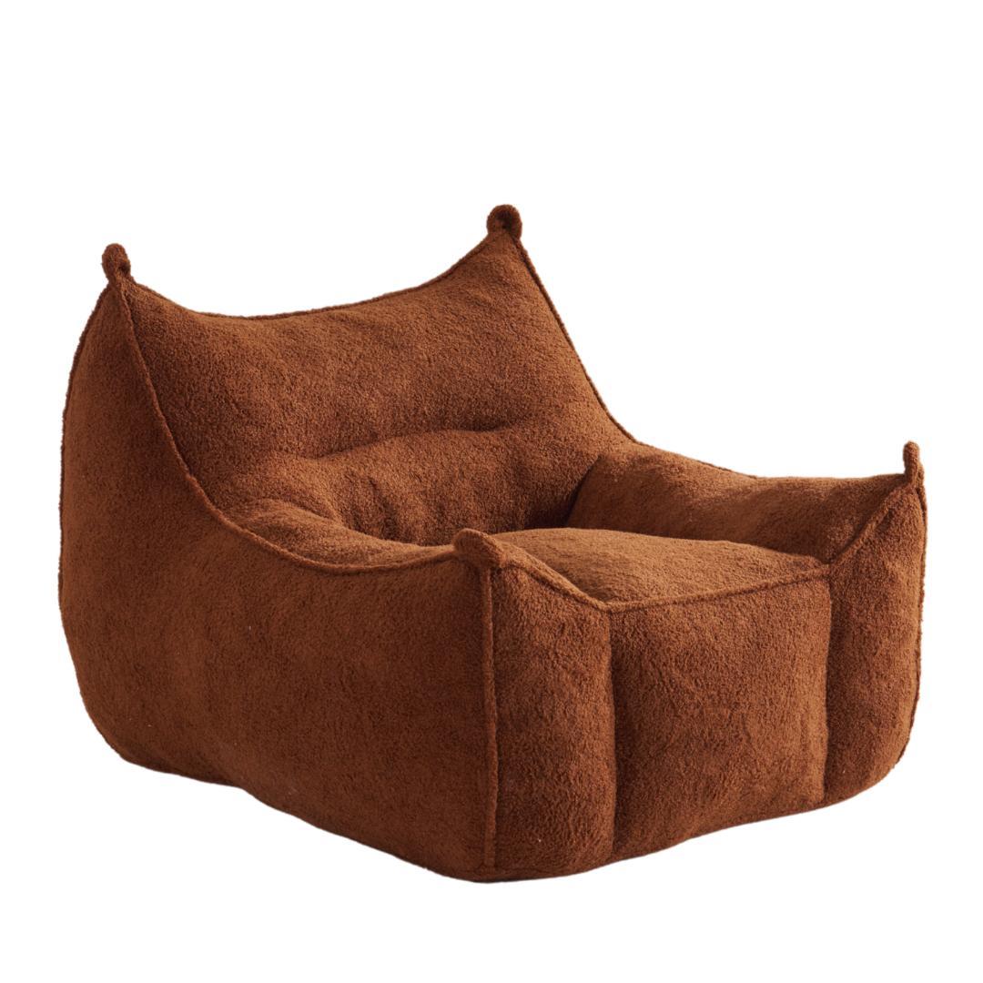 【一人掛けソファ / ブラウン】圧縮ソファ クッションソファー ふわふわ感