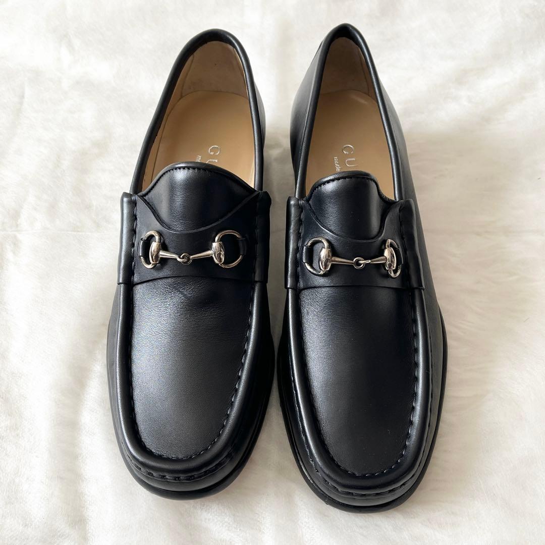 新品未使用✨GUCCIグッチ　ホースビットローファー　ブラック　レザー　黒　金具