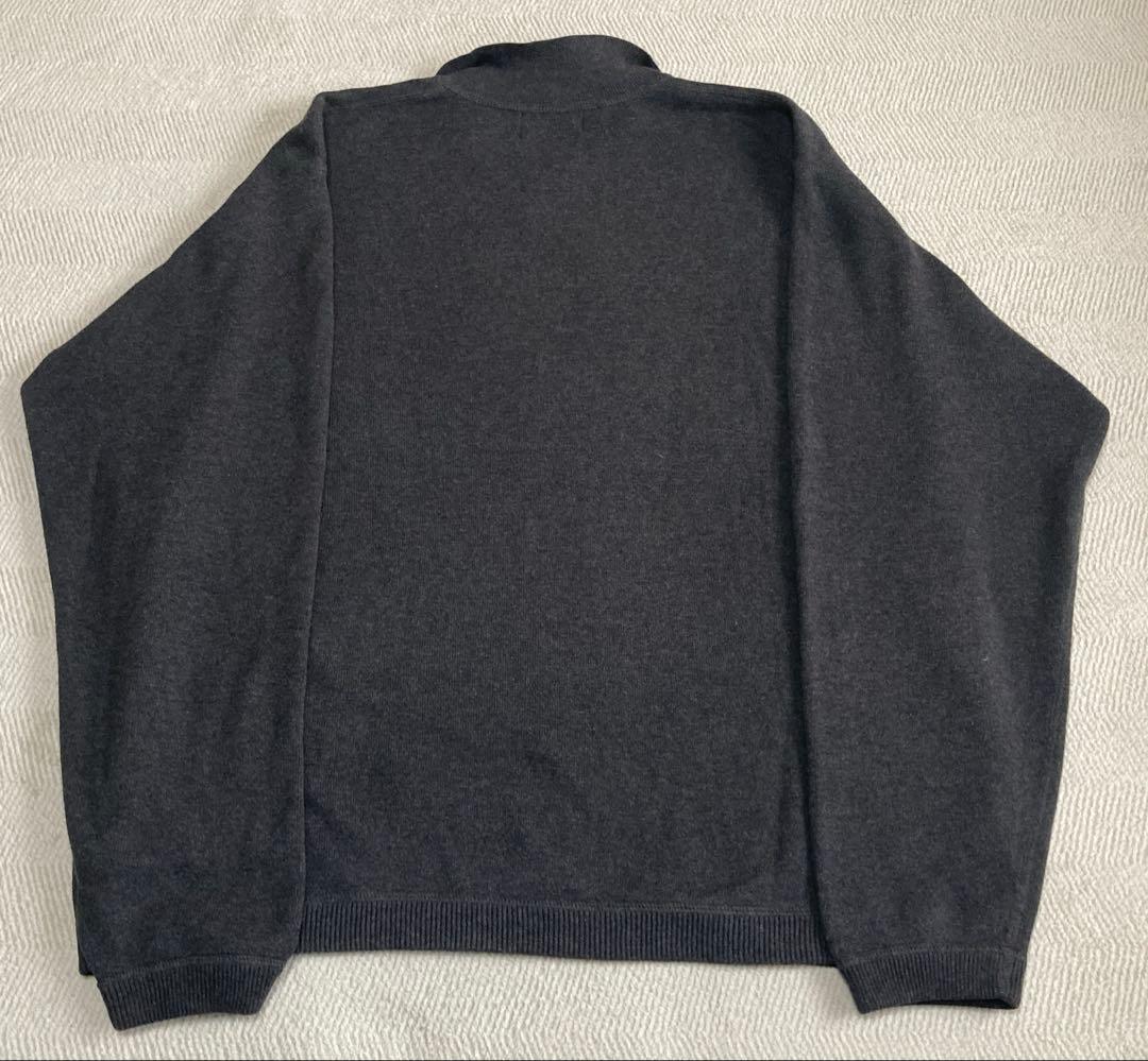 Eddie Bauer えり付き　ダークグレー コットンニット